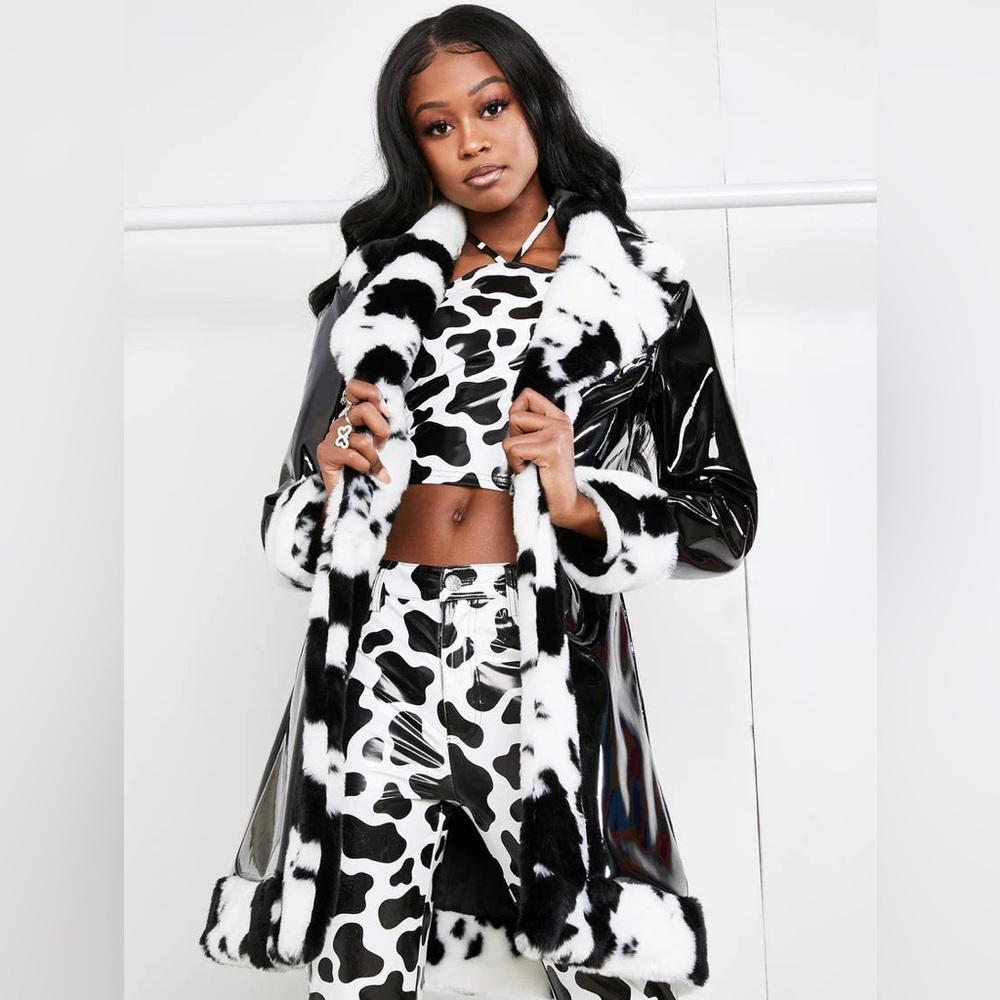 Delia’s / Dolls Kill “Funk Therapy Vinyl Jacket” Cow